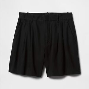 GAP Women's High Waist Linen-blend Black Shorts